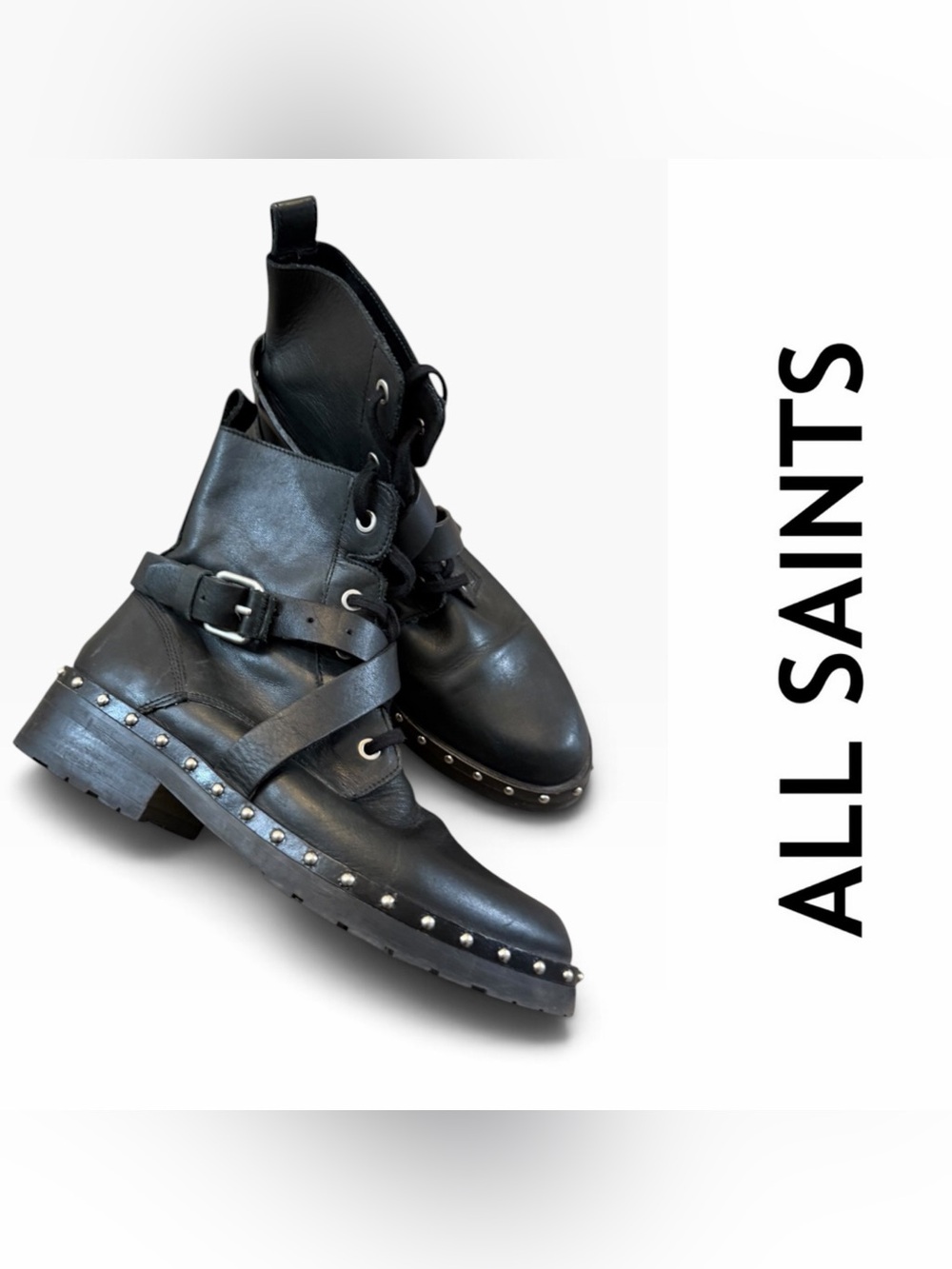All Saints Dakota Military Ankle Leather Boots